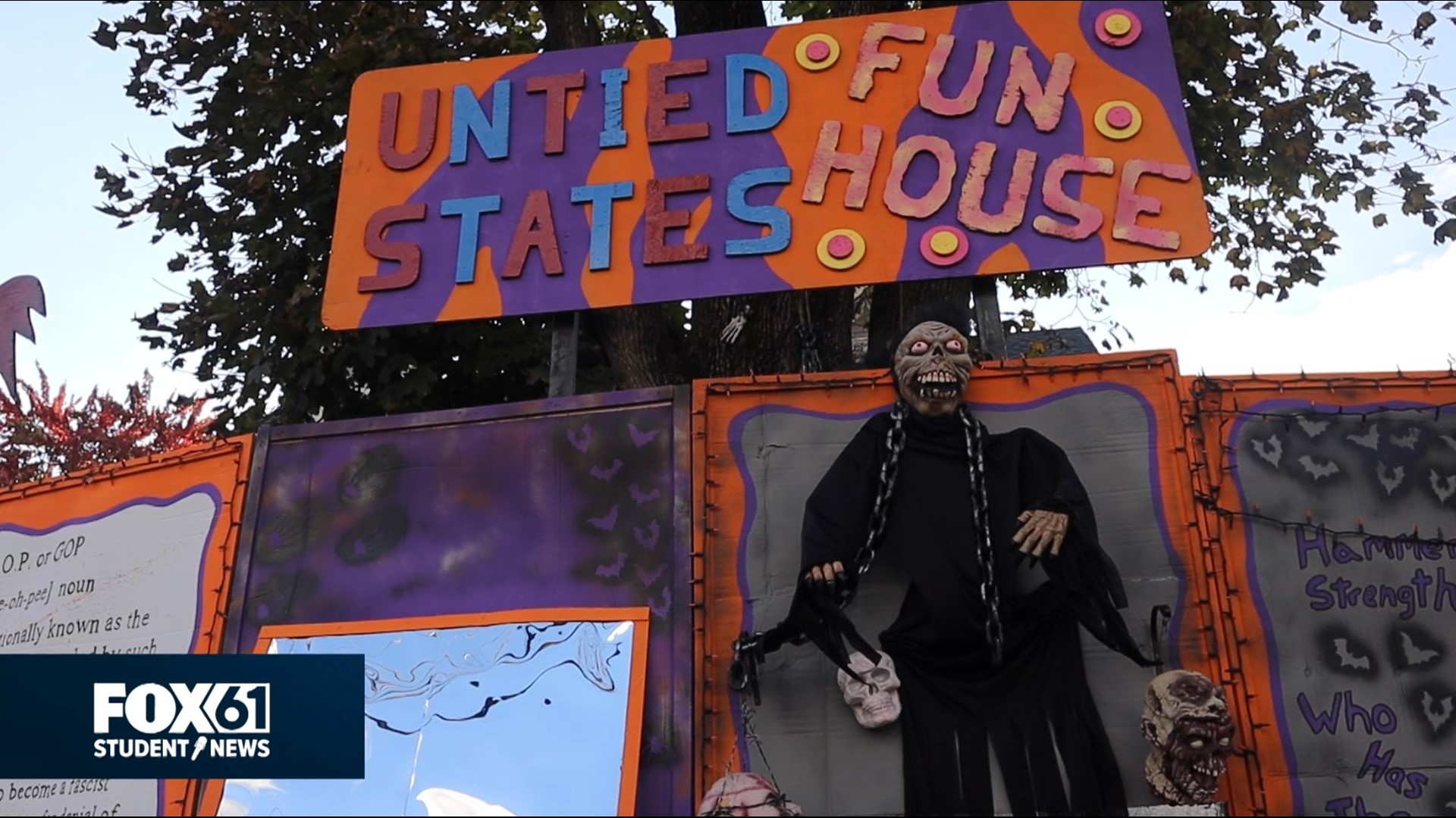 The annual Halloween display mixes politics and Halloween.