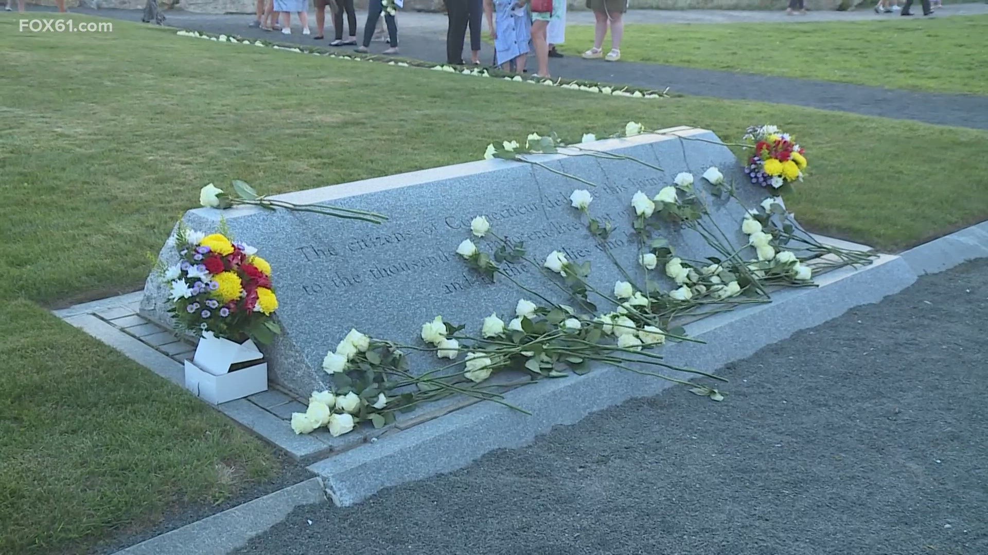 Dozens gathered at the 9/11 Memorial at Sherwood Island State Park to honor the lives of those killed in the terrorist attacks on September 11, 2001.