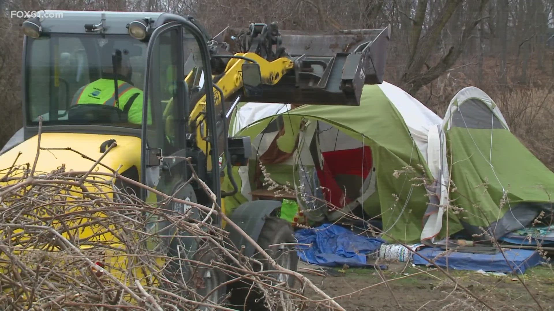 The deadline to leave the encampment was Wedneday as crews came to tear the area apart.