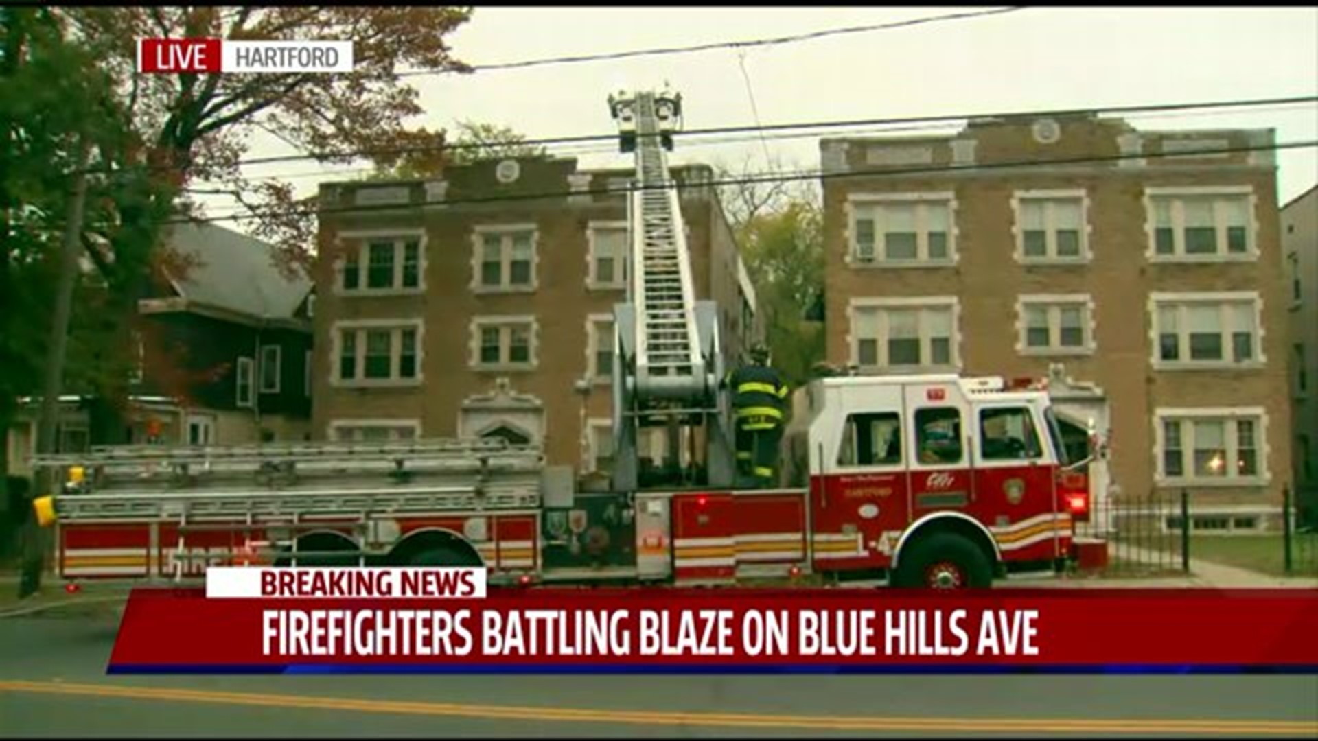Fire on Blue Hills Ave in Hartford