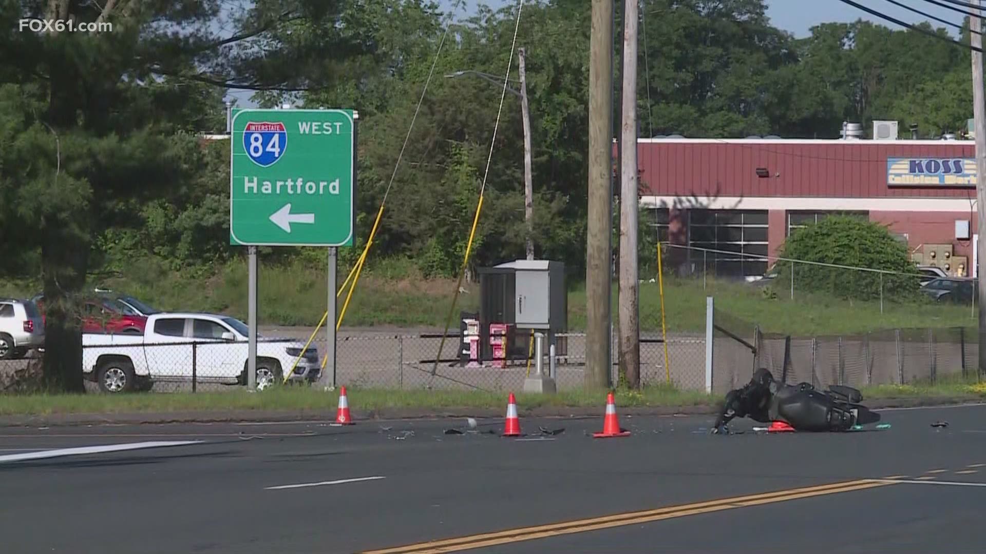 Police say the crash happened on Route 30 by I-84 exit 65 on/off-ramp in Vernon.