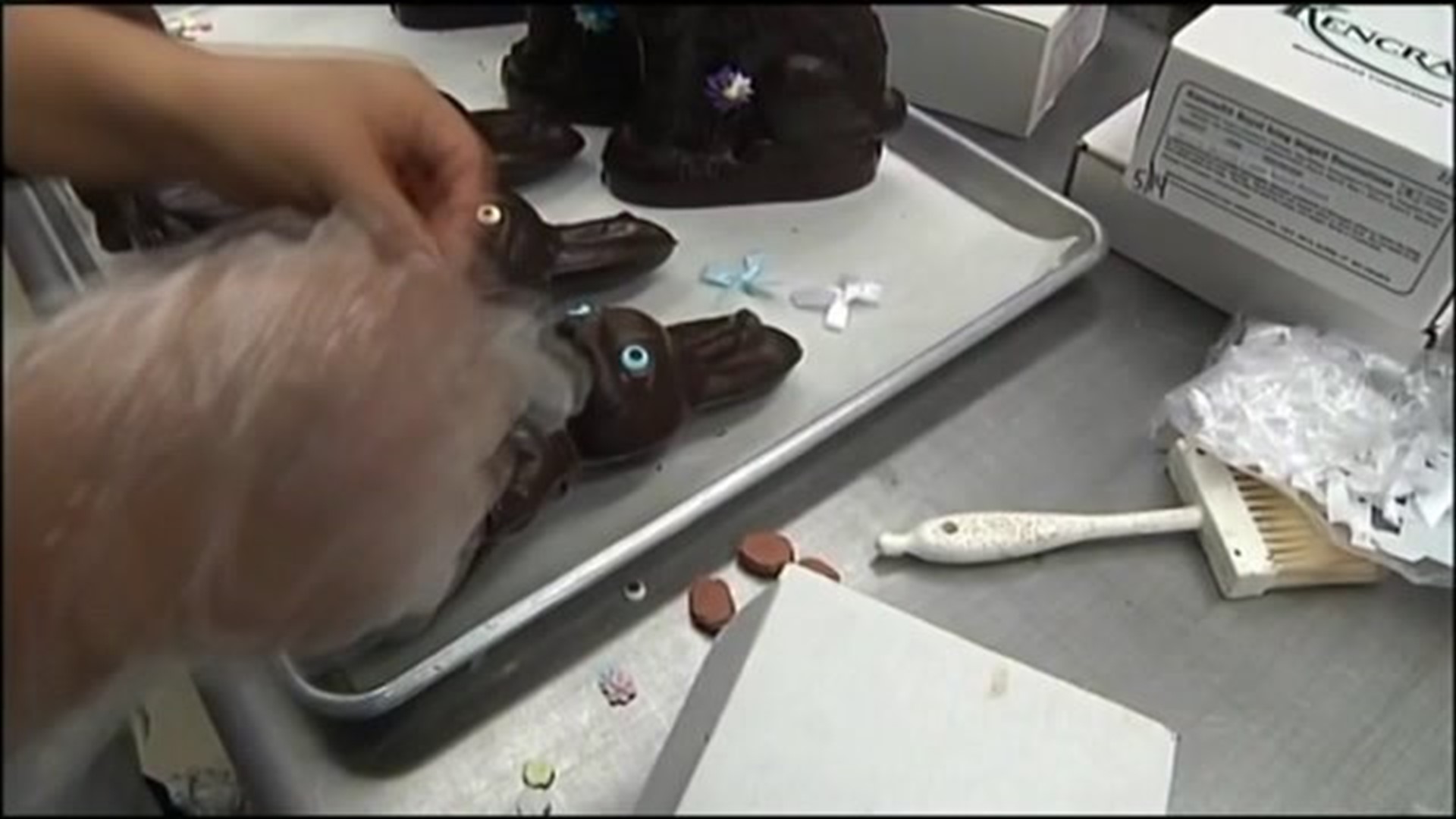 Chocolate Easter bunny goes camo