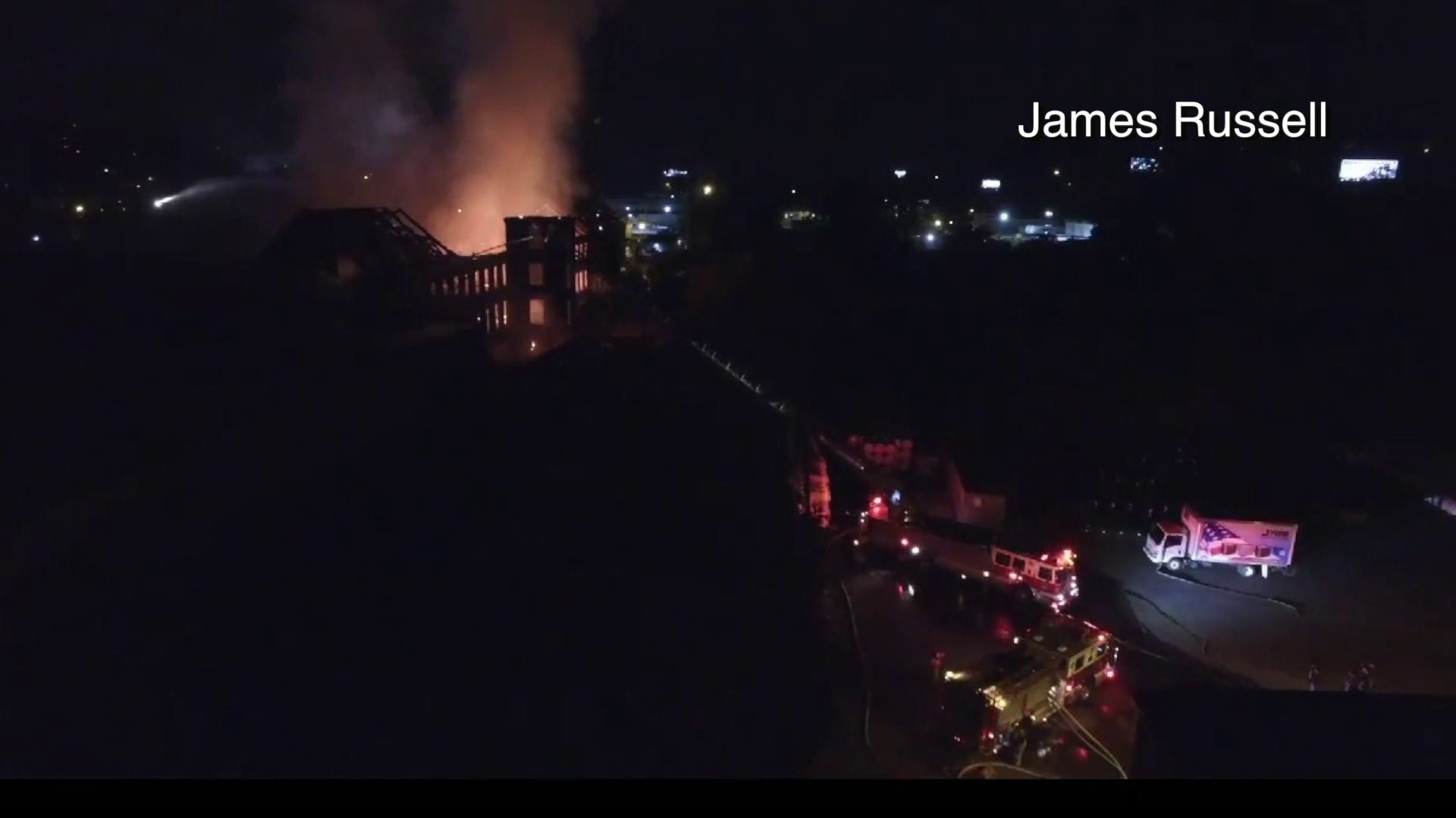 Drone video from Waterbury fire
