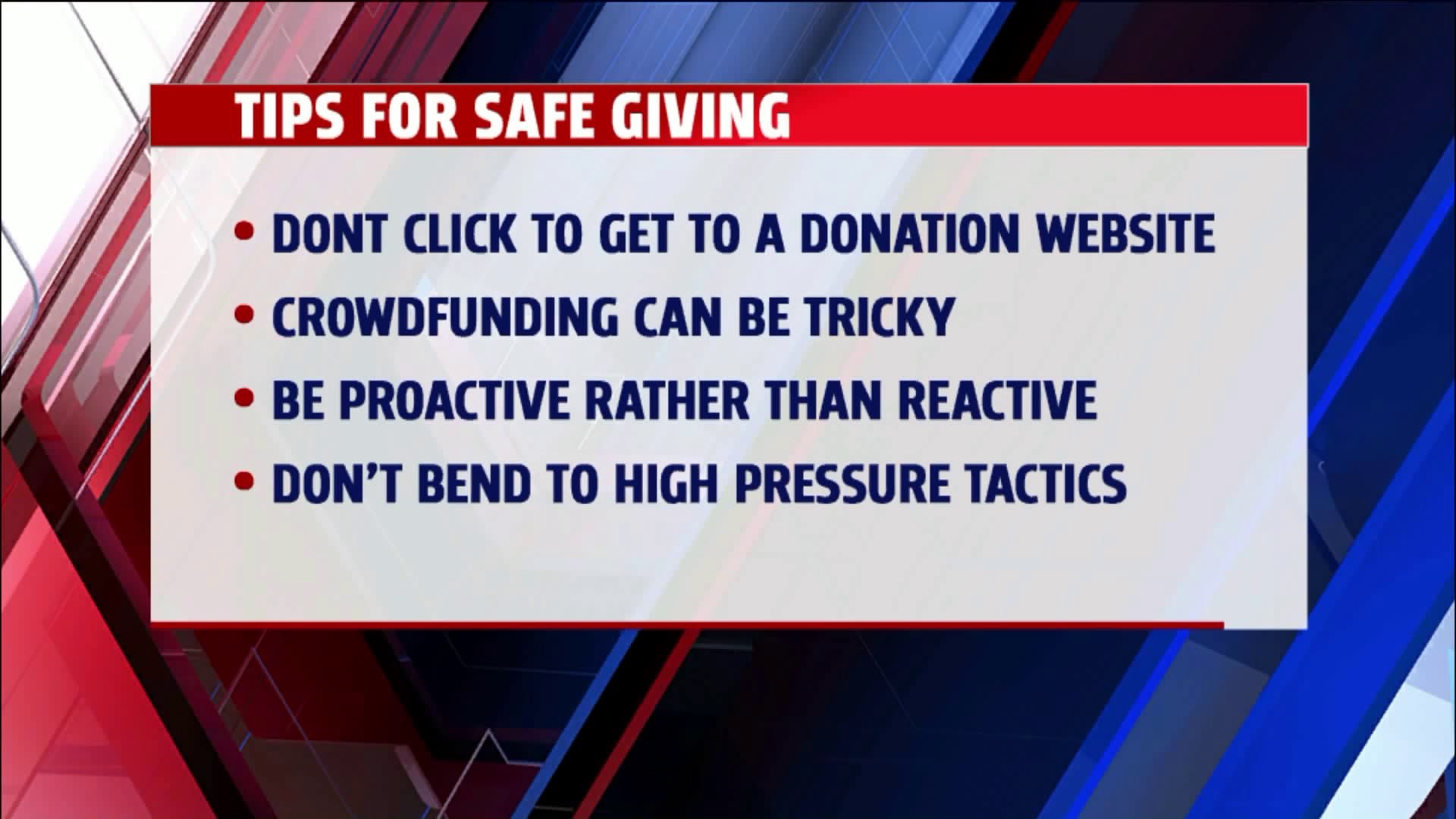 Tips for safe giving