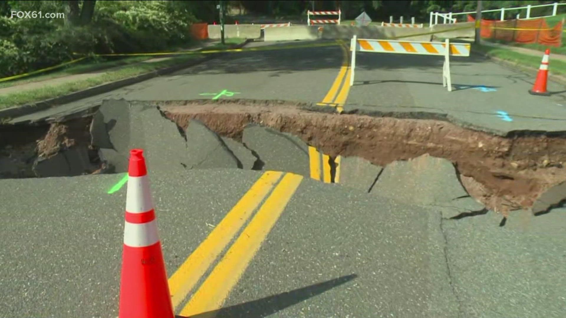 Full repairs to a washed out road could take months, officials say.