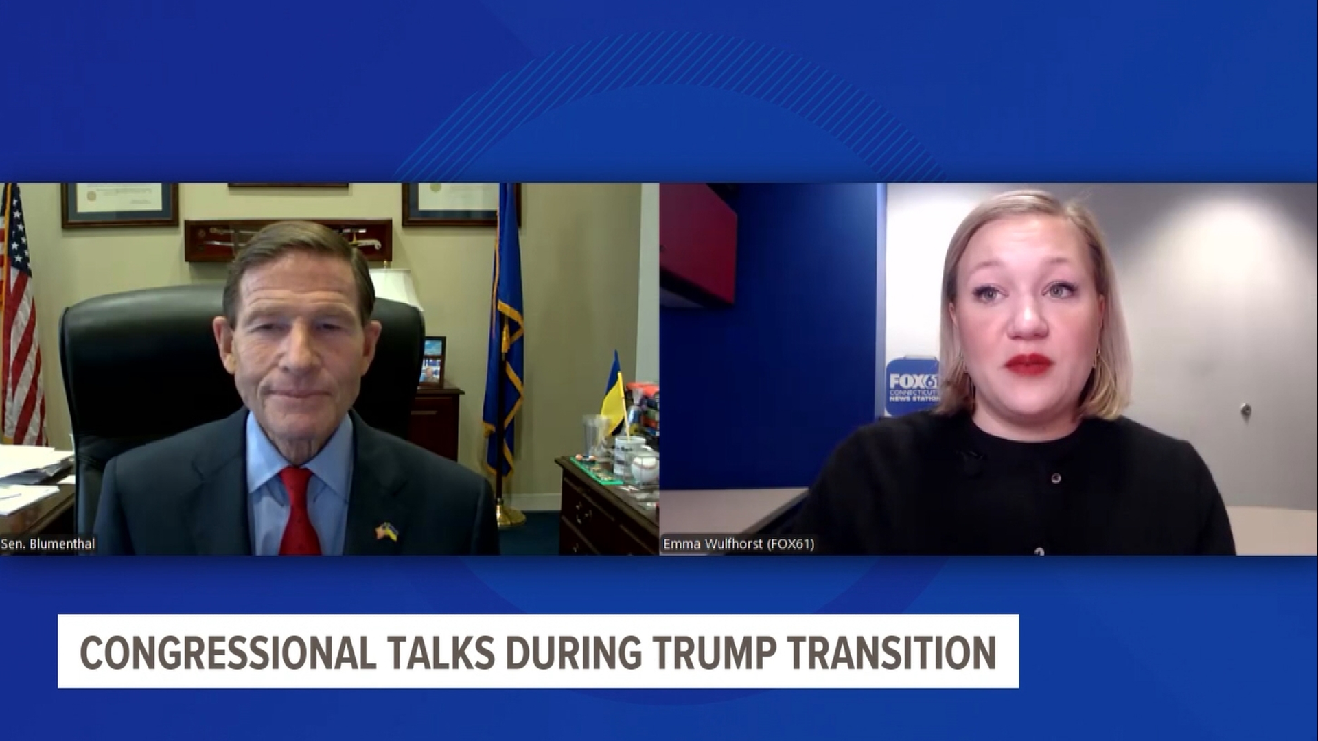 Sen. Richard Blumenthal joins FOX61 to discuss the congressional and senate transition ahead of President-elect Donald Trump's inauguration.