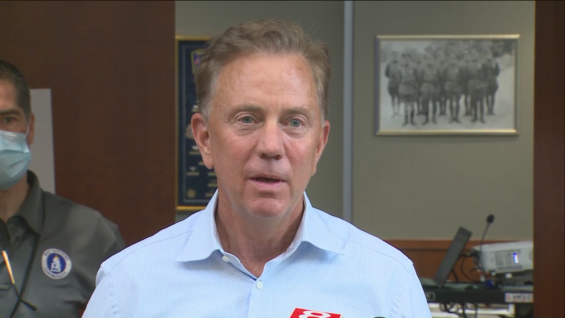 While frustrated because many CT residents remain without power, Gov. Lamont also thanked all the workers responding to damage that Isaias left behind.