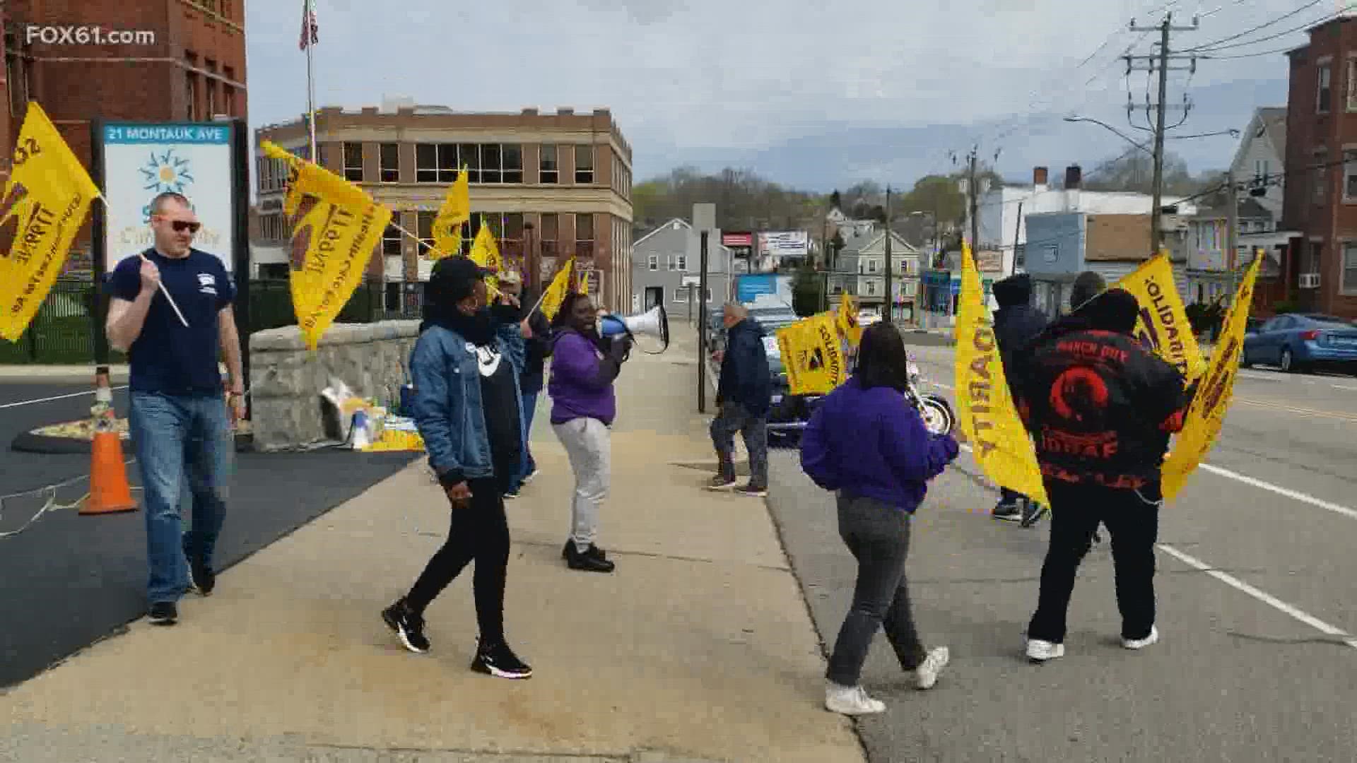 Union workers at the mental health clinic in New London started a three-day strike Sunday over pay and staffing levels