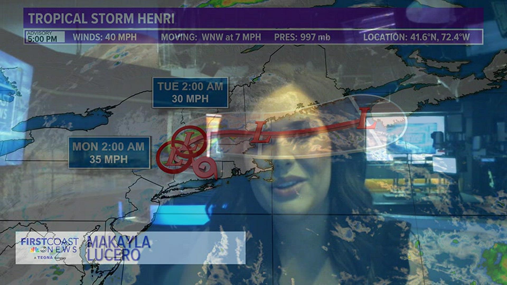 Henri moves inland and weakens along the way