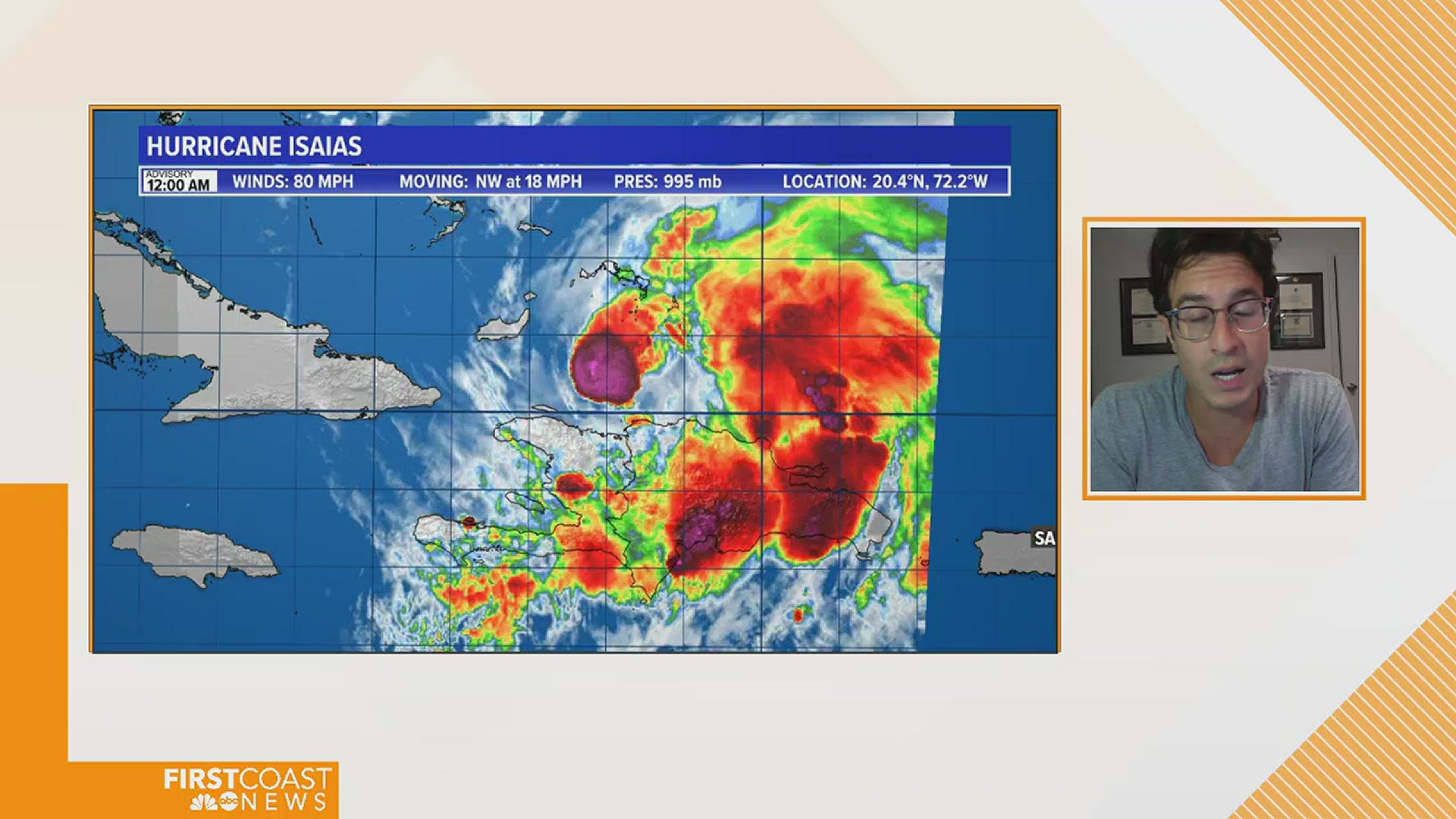 Isaías becomes a hurricane as it approaches the Bahamas, no changes to local forecast.