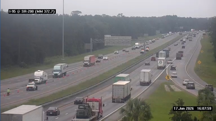 Deadly crash reported on I-95 North at State Road 200 in Yulee