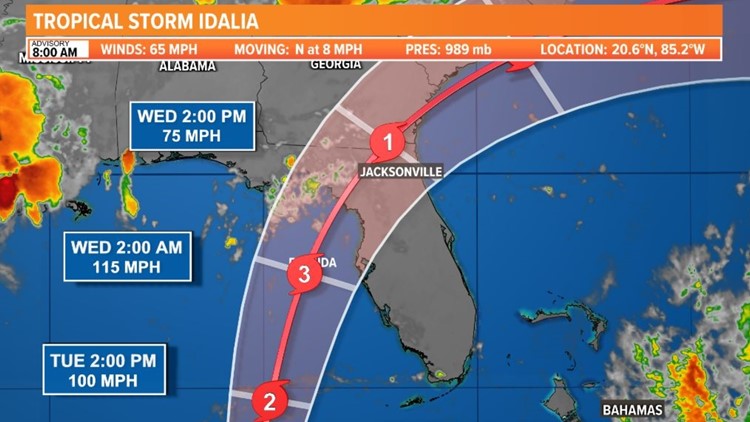 Tropical Storm Idalia expected to become a hurricane and move toward Florida, forecasters say