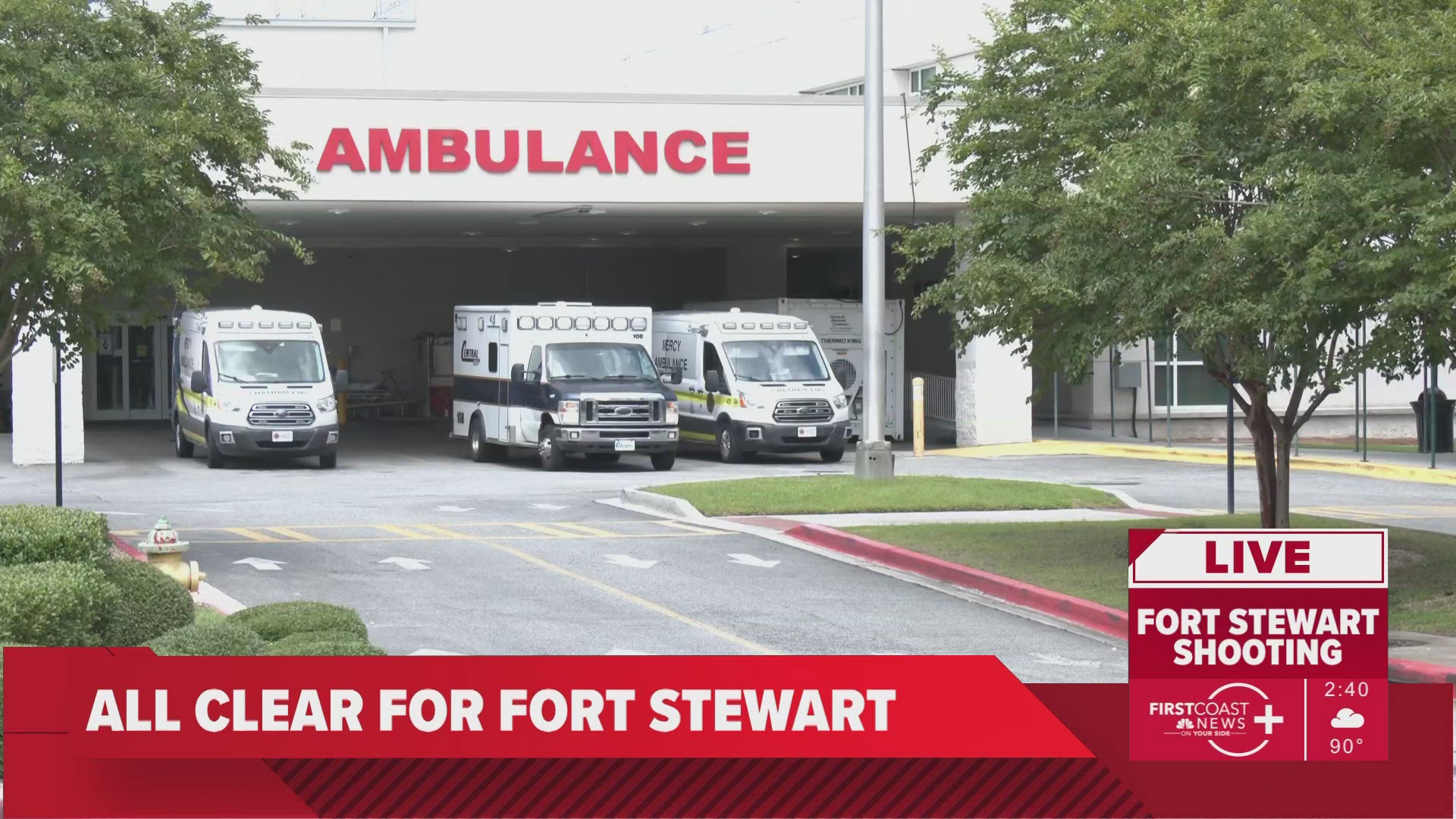 The shooter is in custody, according to the base.