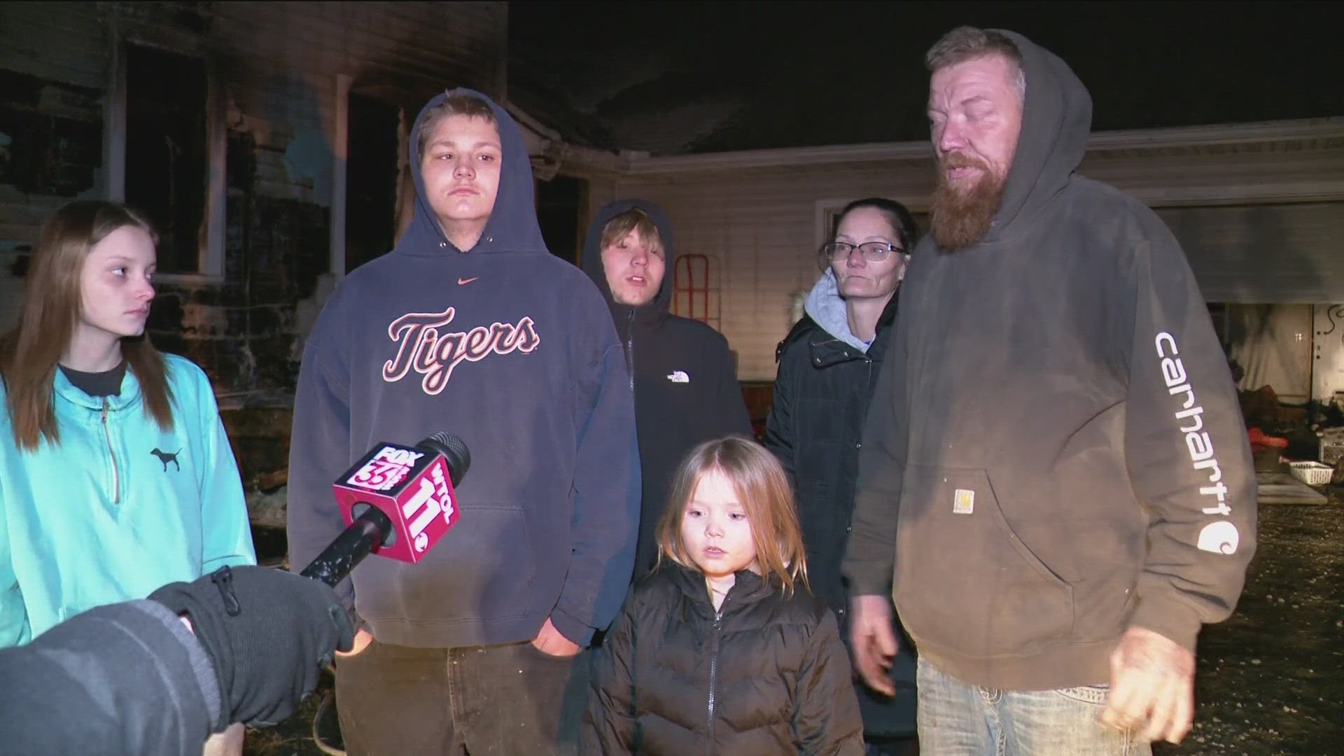 The Snyder family said their house was destroyed in a fire that began around 11 a.m..