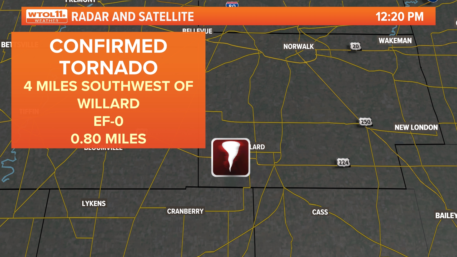 NWS reports tornado touchdown in Huron County | wtol.com