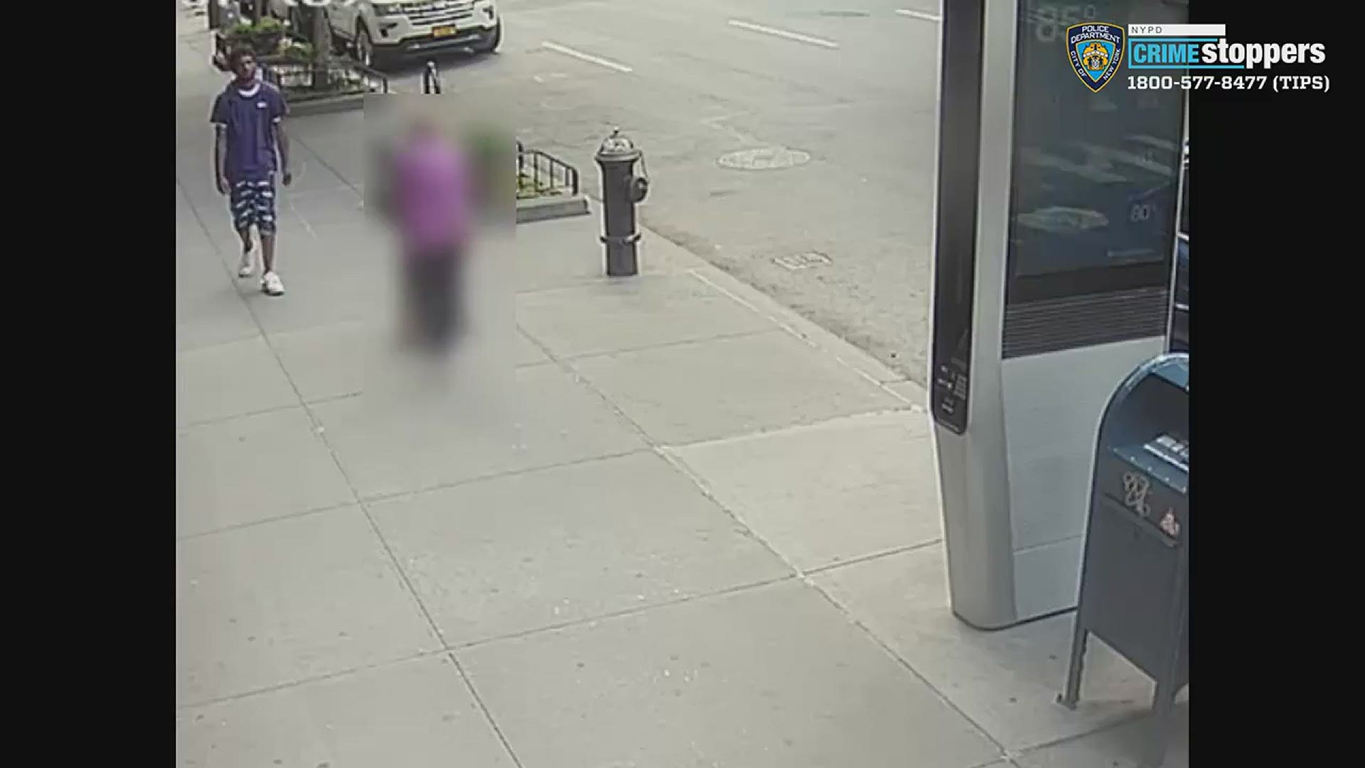 NYPD is tracking down a man video shows pushing over a 92-year-old woman with a cart.