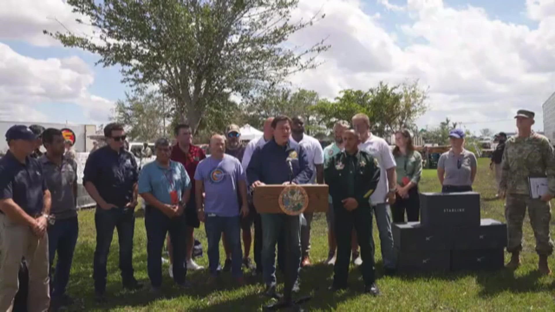 The governor said the Starlink units will be placed within different southwest Florida counties and other areas impacted by Hurricane Ian.