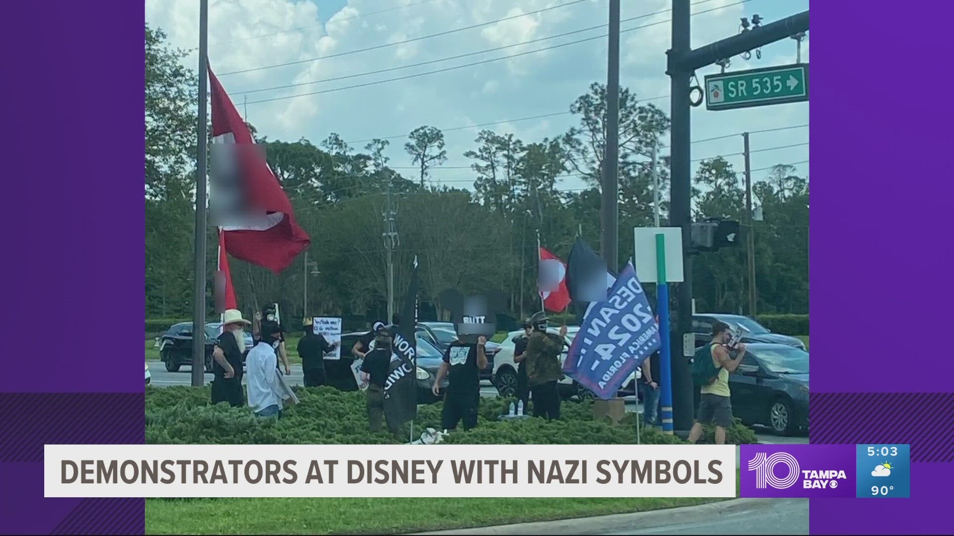 "Nazis outside of Walt Disney World right now — absolutely disgusting," a Florida lawmaker wrote on Twitter.
