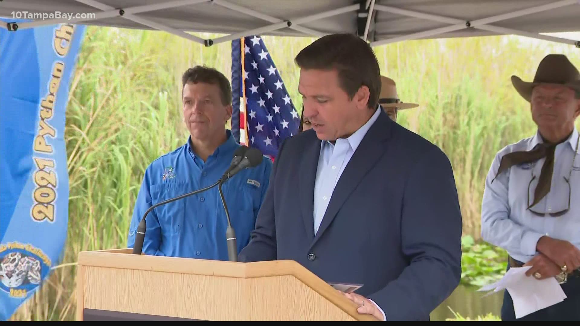 The 2021 Florida Python Challenge is almost here, and Florida Gov. Ron DeSantis made his way down to the Everglades Thursday morning to help get things started.
