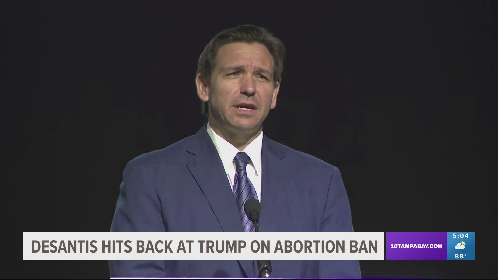 Gov. Ron DeSantis said he was proud to sign the "Heartbeat" bill while claiming former President Donald Trump won't say whether he would or would not.