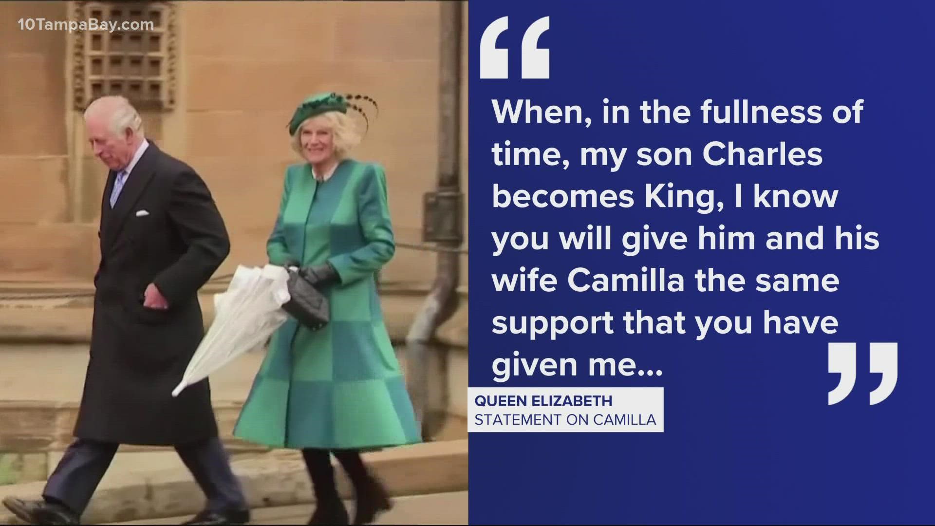 The message ties up a loose end that has hung over the House of Windsor since Charles’ divorce from Princess Diana.