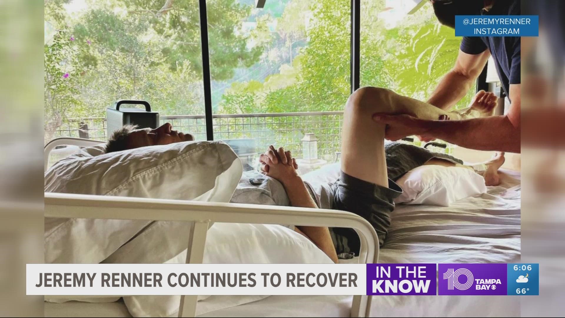 Renner spent more than two weeks in the hospital after being run over by his own 7-ton snow groomer.