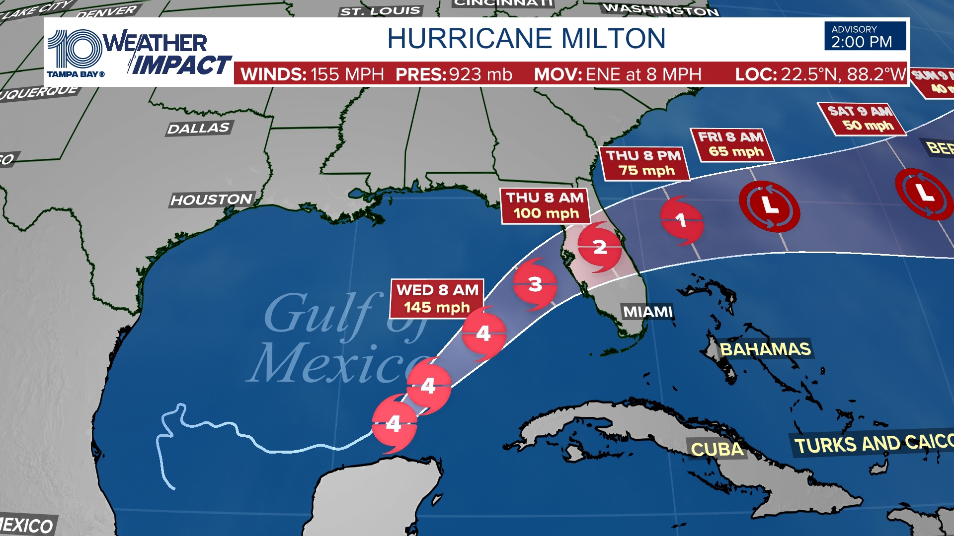 LIVE HURRICANE MILTON TRACKER: Watch Hurricane Milton as it moves toward Florida with spaghetti models, forecast cones and more.