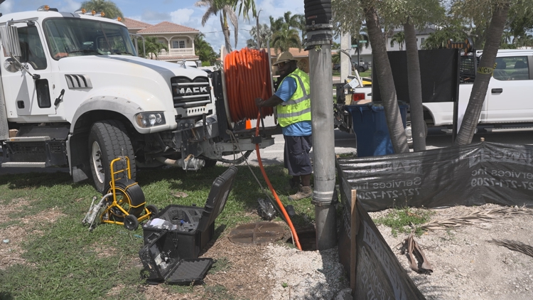 Treasure Island works to clear storm drains to prevent flooding