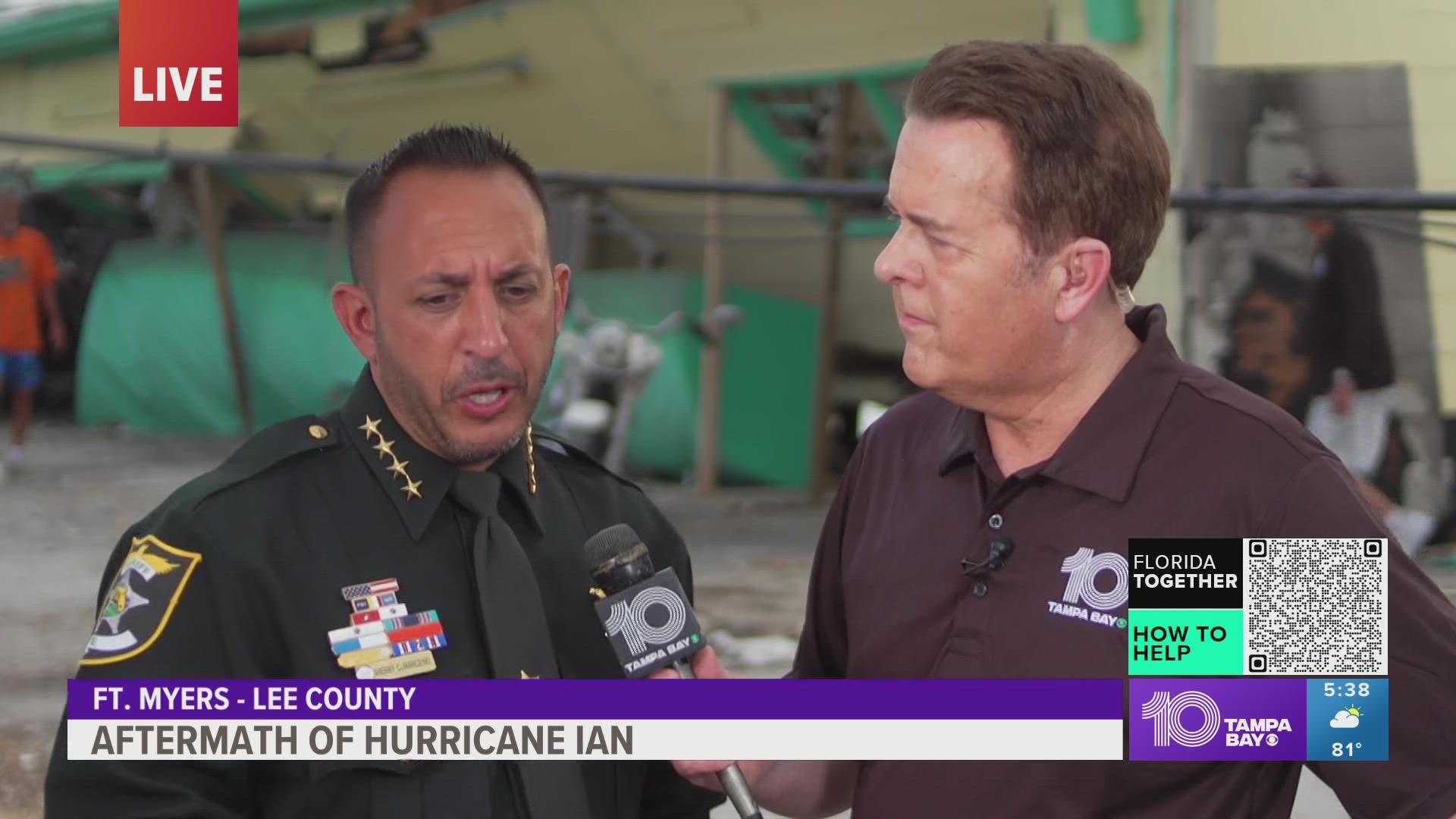Sheriff Marceno said it makes him happy to see people come out and help others throughout the devastation brought by Hurricane Ian.