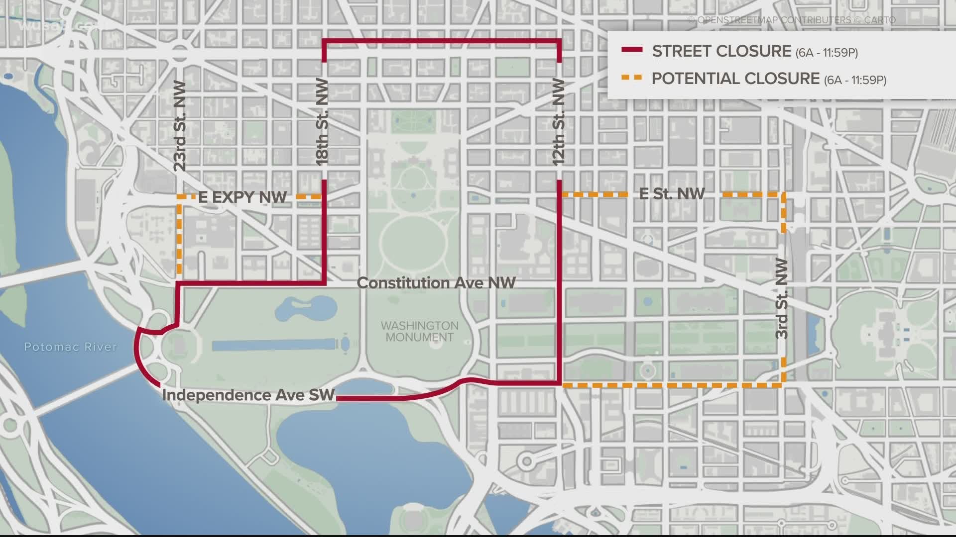 Friday's march is expected to draw huge crowds and increased safety measures around the District. Here's how to get around and what streets to avoid.
