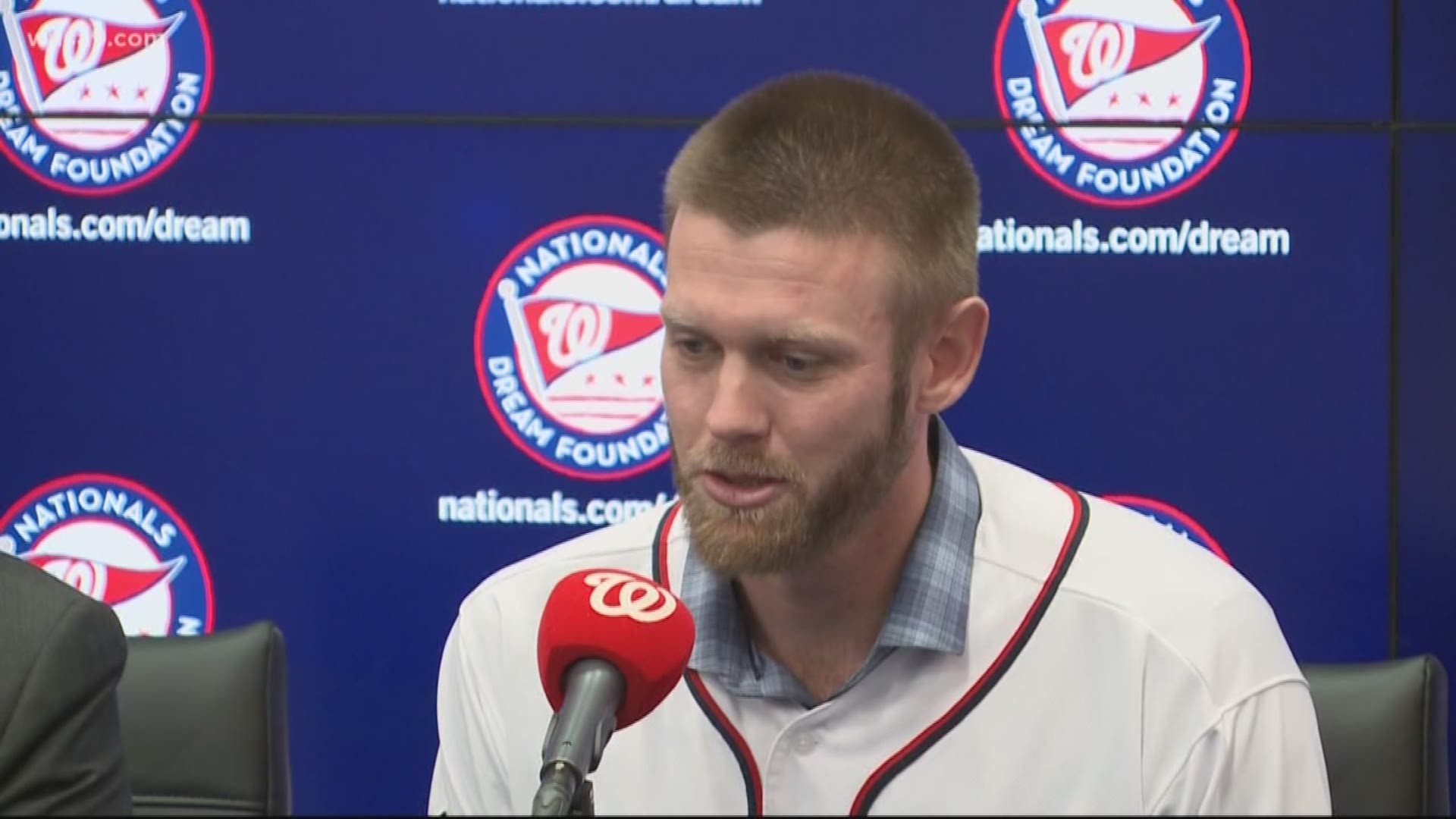 The World Series MVP told reporters today he plans to finish his career here in Washington.