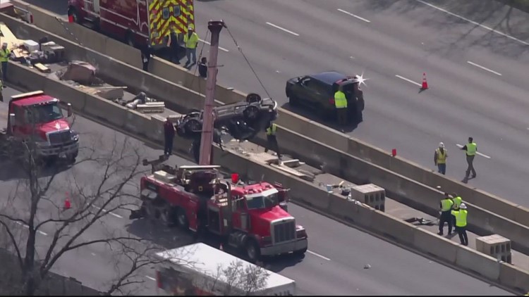Driver crashes through work zone, six people killed in Baltimore