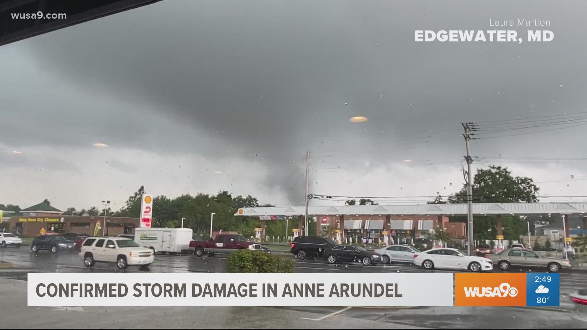 A viewer sent in a video of a possible tornado in Edgewater, Md.