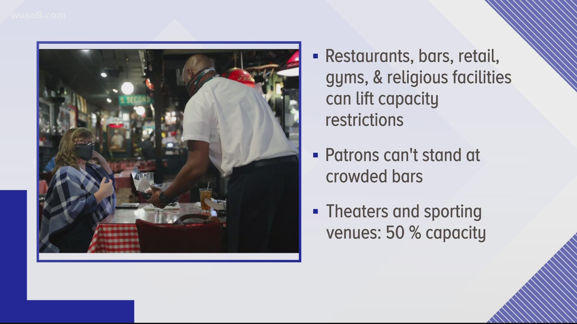 Maryland Gov. Larry Hogan announced capacity limits at bars and restaurants will be lifted Friday. So far, only Washington County says it will follow new guidance.