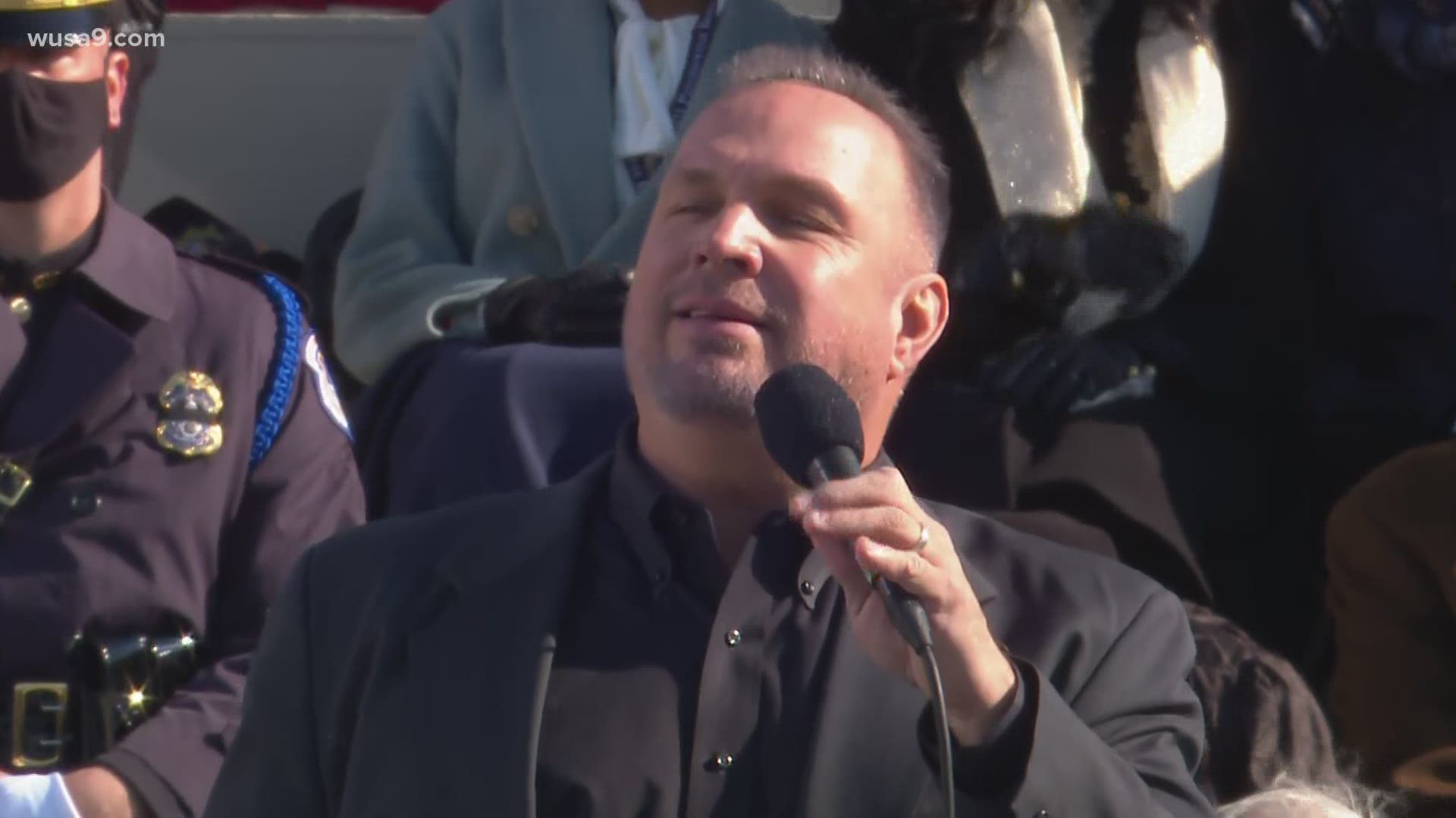 Country singer Garth Brooks performs at Joe Biden's inauguration as part of the swearing-in ceremony at the Capitol .
