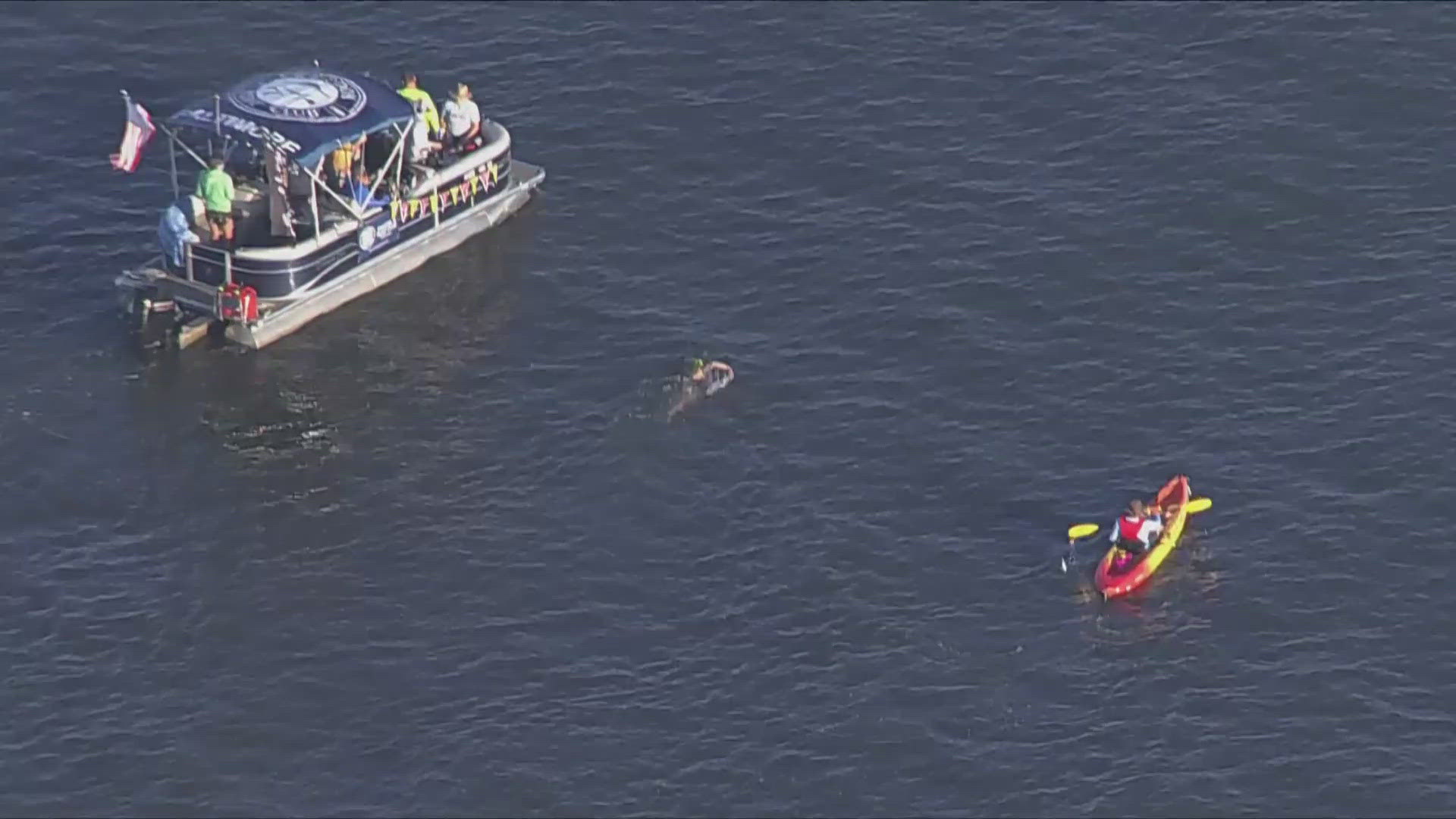 Katie Pumphrey is swimming from the Chesapeake Bay Bridge to Baltimore's Inner Harbor.