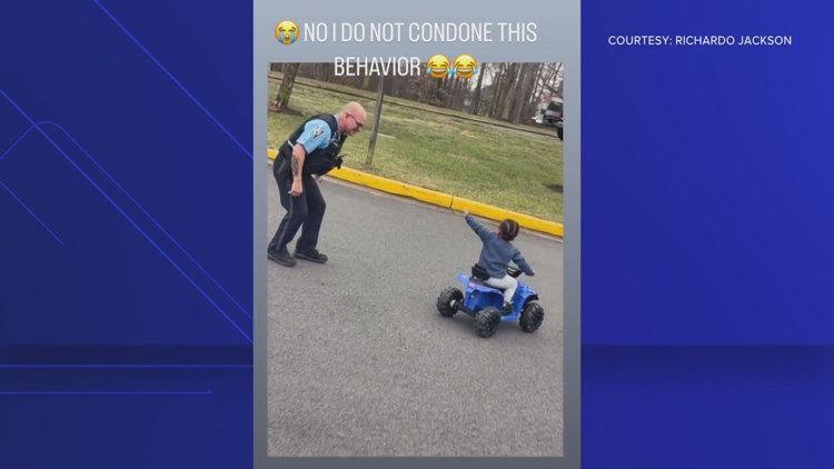 Toddlers playful run-in with Virginia police officer goes viral