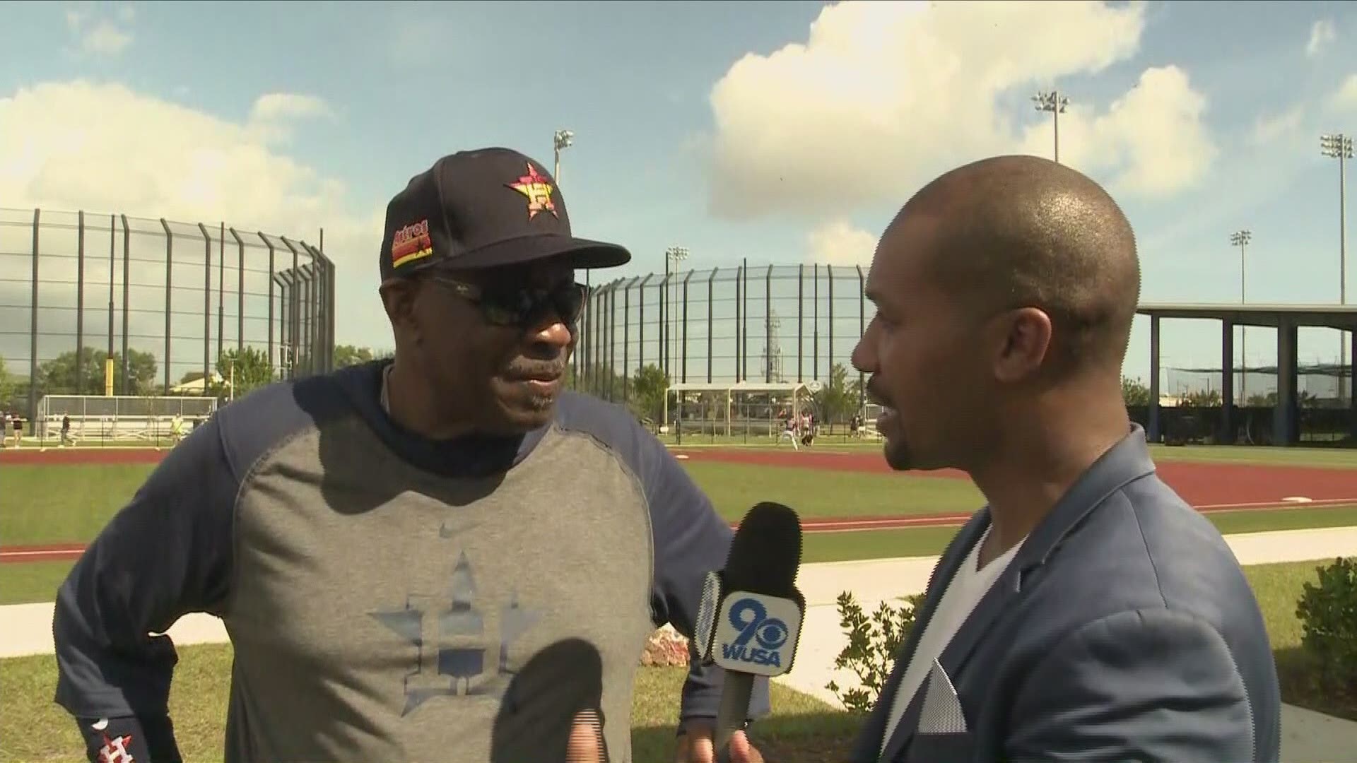 Darren Haynes caught up with Astros manager Dusty Baker at spring training.