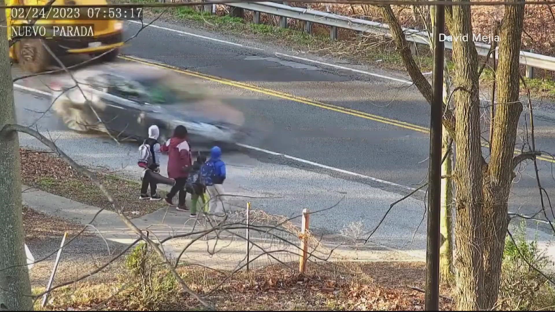 This mom saved her children from a speeding driver -- who flew past a school bus -- that was getting ready to stop and pick-up the kids.