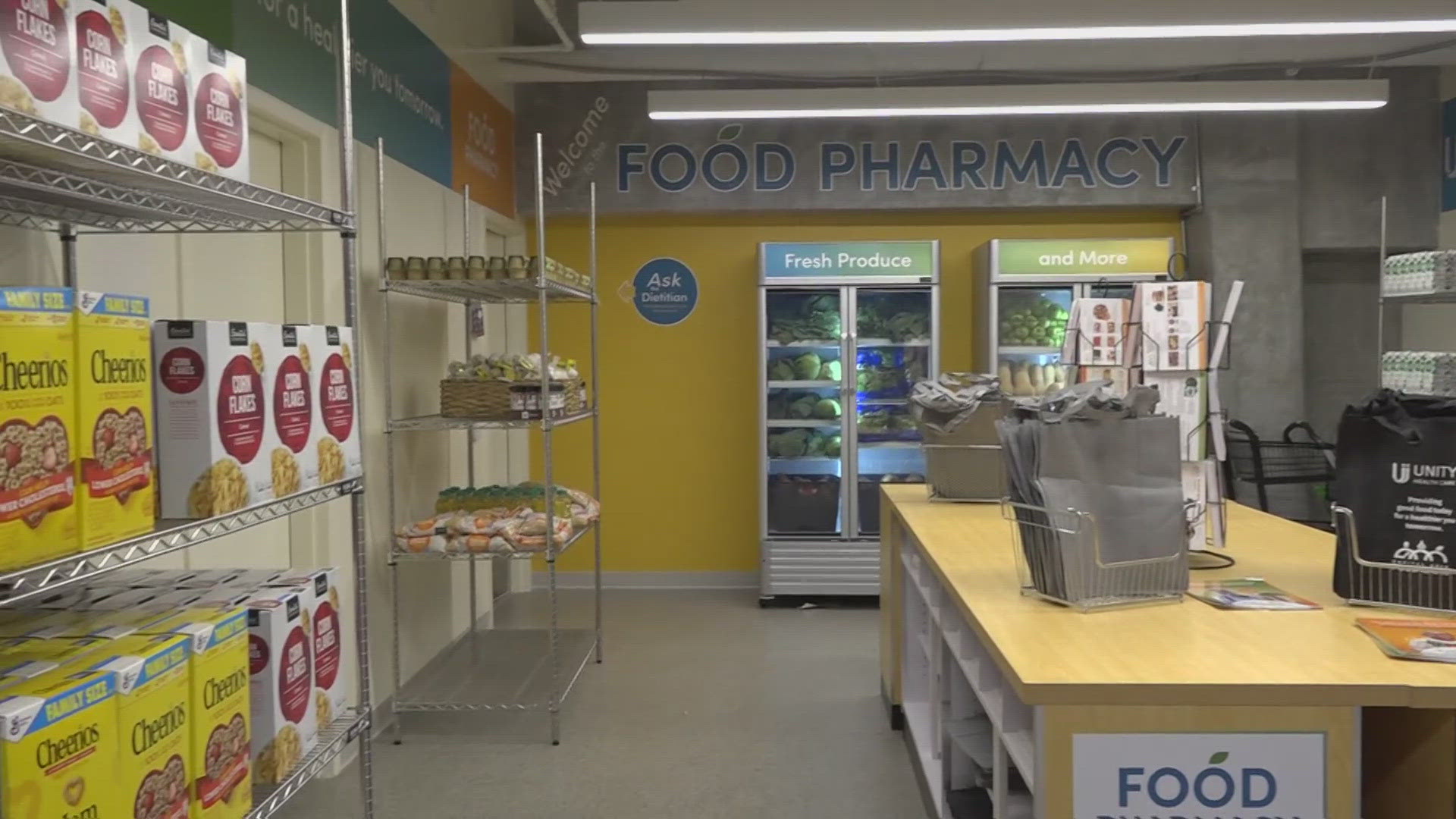 Instead of pills this pharmacy is packed with fresh produce, proteins and grains. 