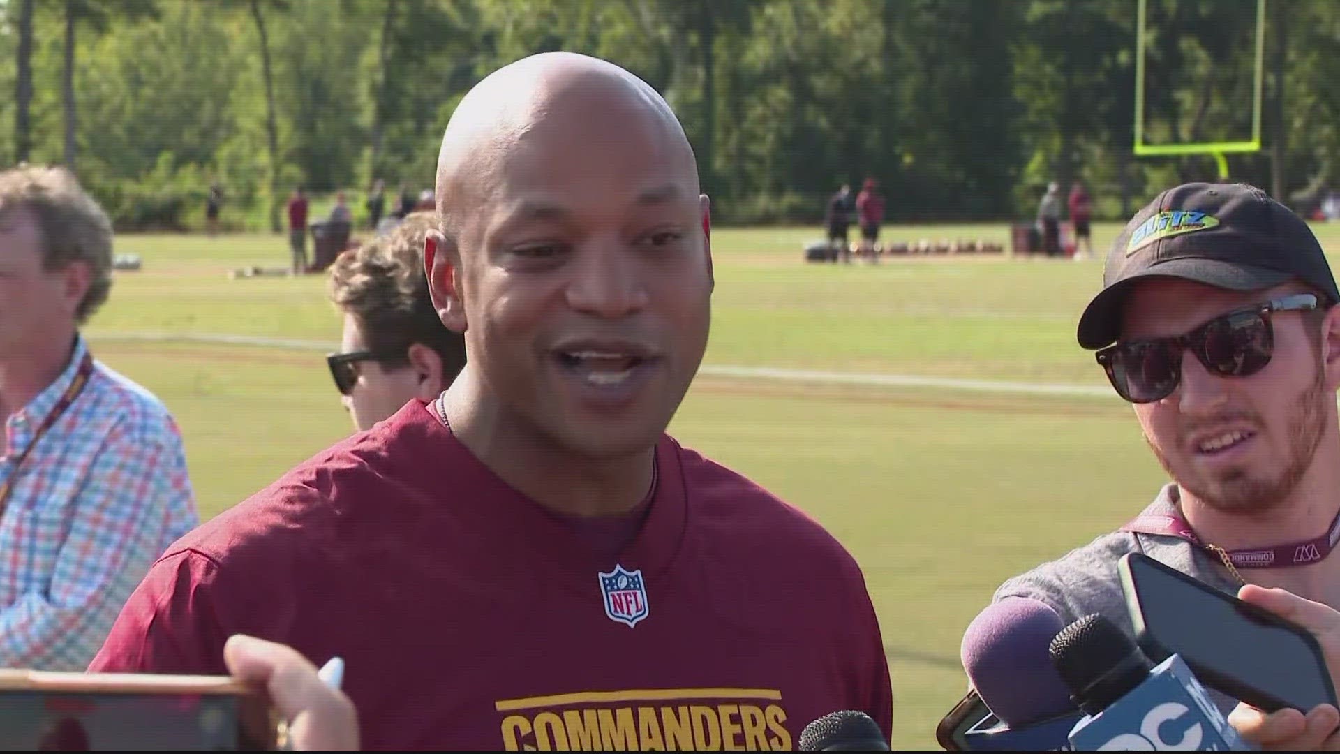 The Washington Commanders are putting in the work and getting ready for their first preseason game, but before that a special guest arrived at their training camp.