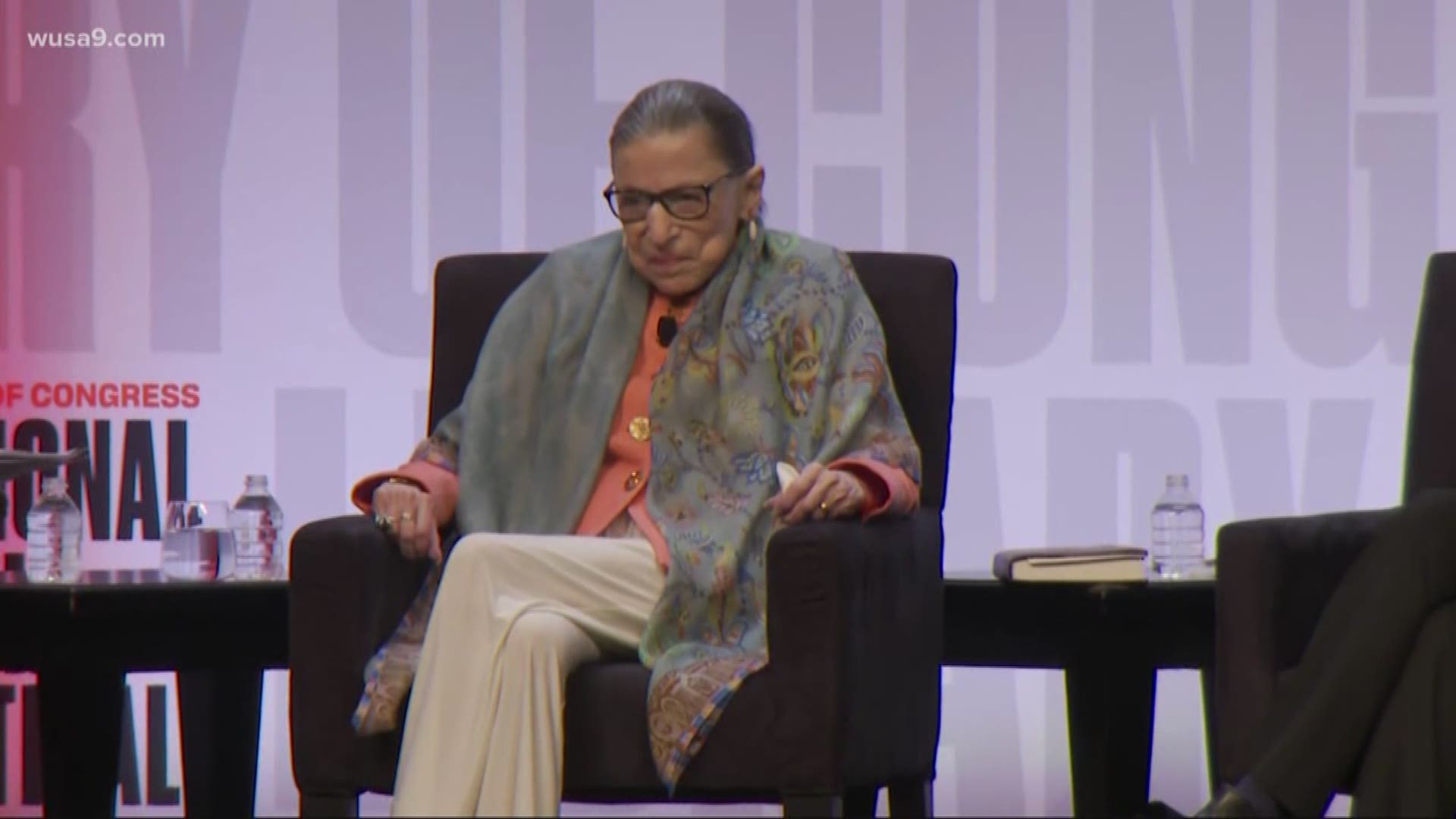 Supreme Court Justice Ruth Bade Ginsburg was at a D.C. book festival and answered some questions. She announced last week that she underwent radiation treatment for her cancerous tumor on her pancreas. That's not slowing the 86-year-old down.