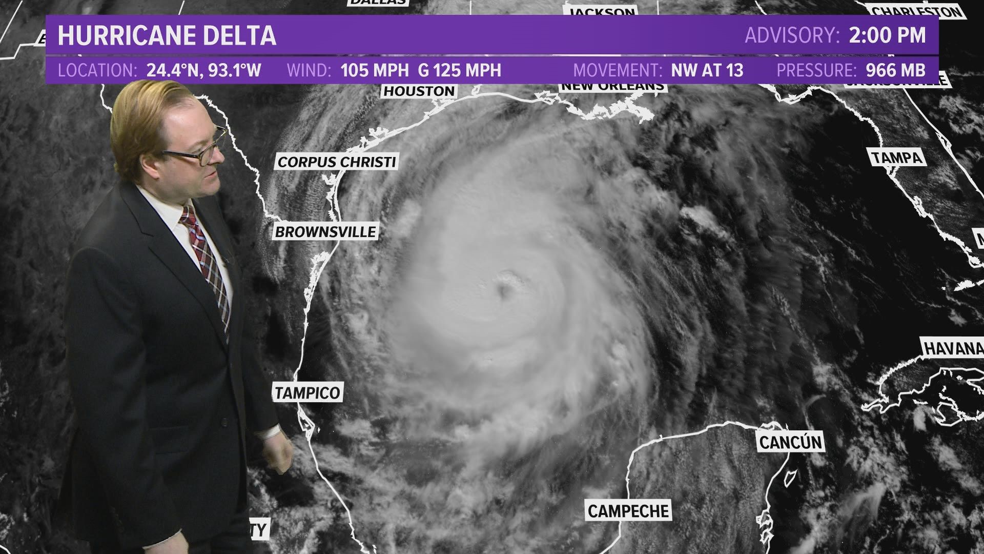 13News Now Meteorologist Evan Stewart has the latest forecast track on Hurricane Delta, which is heading toward the Louisiana coastline.