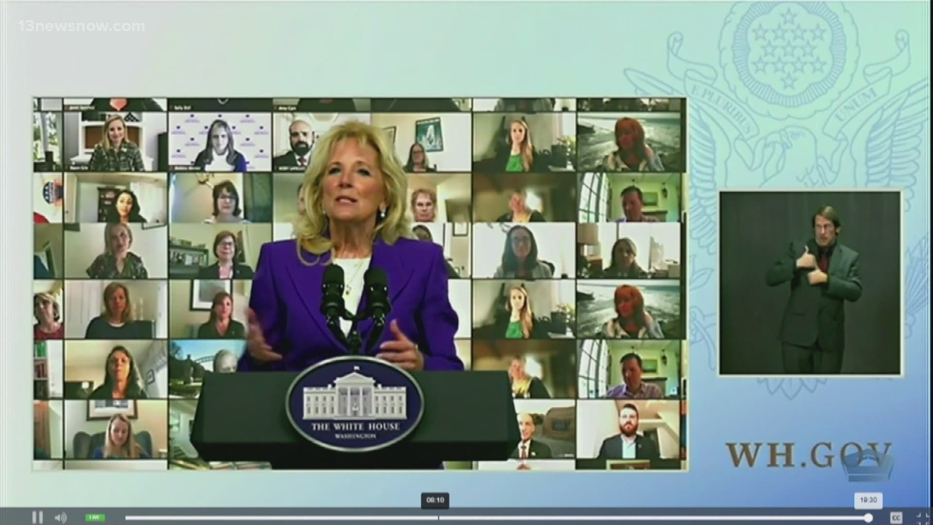 First Lady Dr. Jill Biden joined military families, advocates and stakeholders, virtually.