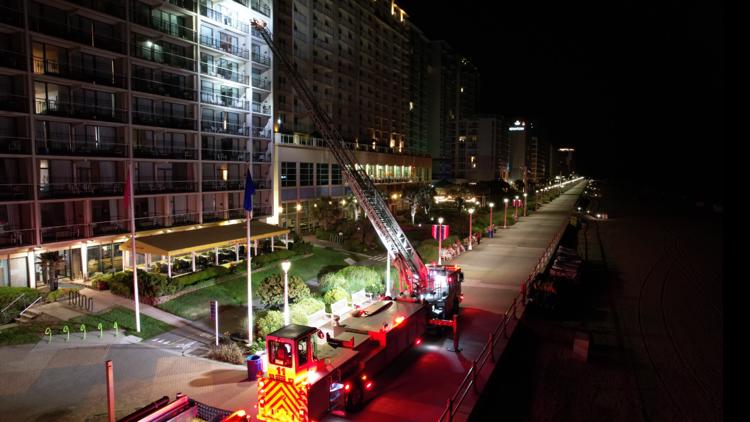 Virginia Beach Fire Department responds to hotel fire