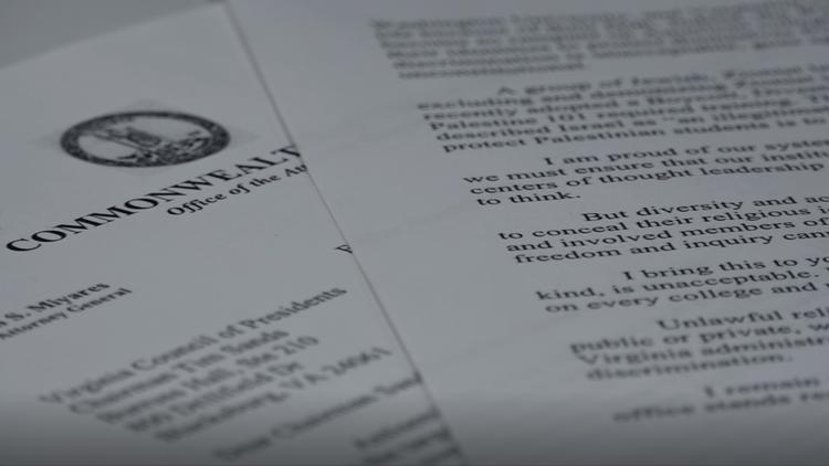 Virginia AG Jason Miyares writes letter to school leaders, addressing antisemitism