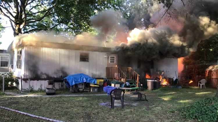 1 hospitalized after mobile home fire in Chesapeake