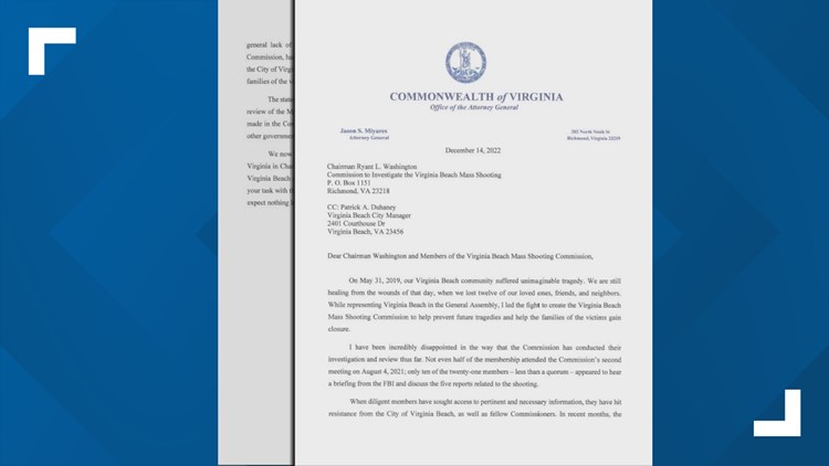 AG Miyares pens letter to Virginia Beach Mass Shooting State Commission
