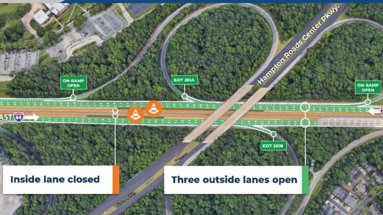 VDOT unveils major Newport News I-64 bridge rehab, lane closures start May 5