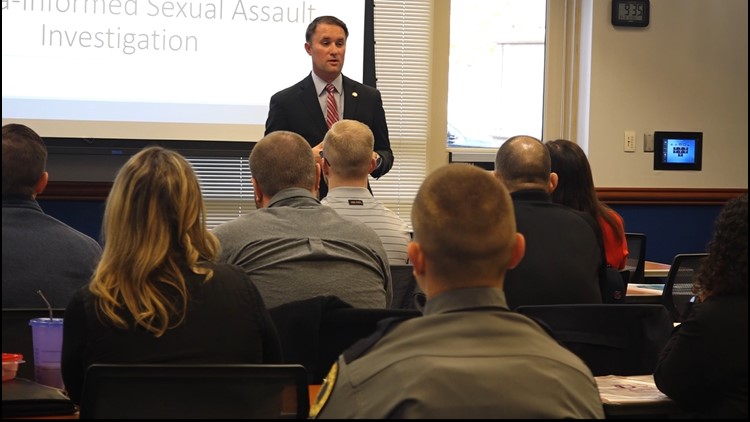 Attorney General Miyares gives police officers sexual assault investigation training